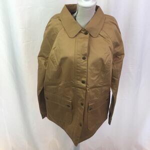 Denim&Co hi lo snap button Jacket Yellow Gold XS